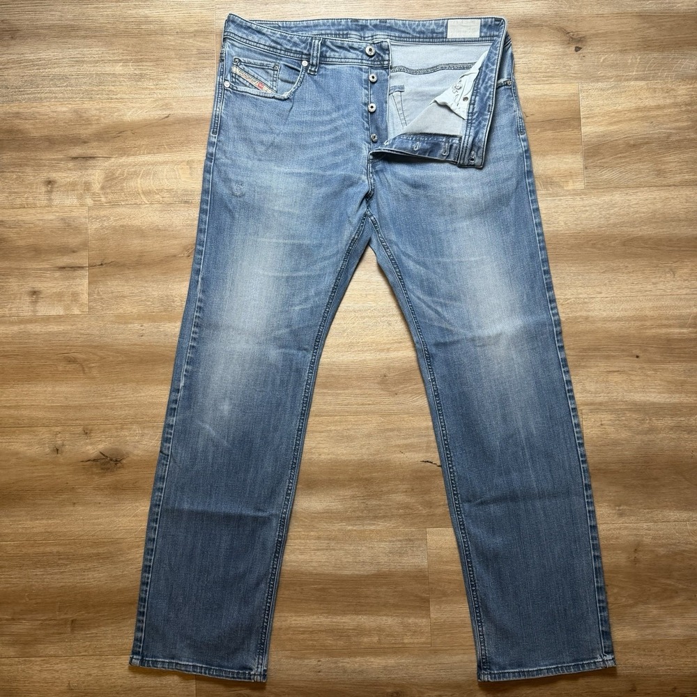 Diesel Larkee-Relaxed Jeans Men 38x32 Blue Comfort‎ Straight Stretch Denim 0845B
